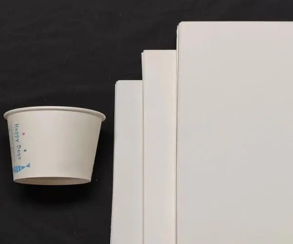 Placa revestida PE para fabricação de copos de papel