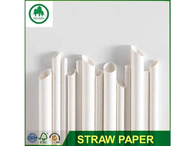 Papel de palha descartável de polpa de madeira 100% de venda quente para leite e suco de papel de palha de embrulho