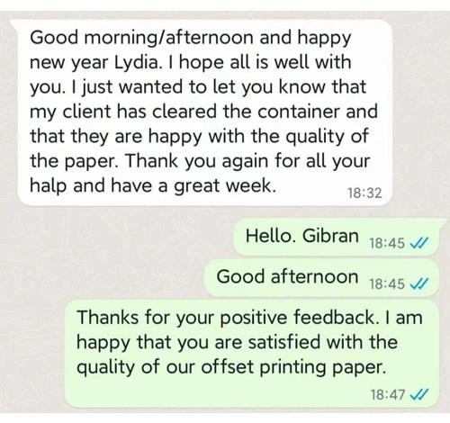 Os compradores do Reino Unido acham que nosso papel offset é de boa qualidade